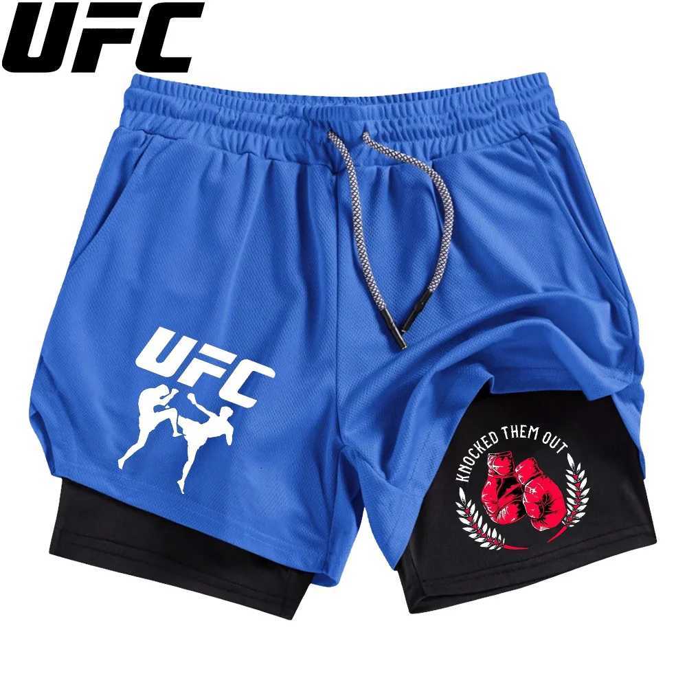 Men Running Shorts Summer Sportswear Double-deck Short Pant 2 In 1 Training Workout Clothing Male Gym Fitness Sport Shorts X260306