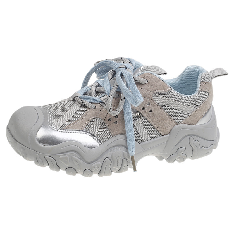Haiyan Mein mein ice~2026 Autumn New High casual mountaineering shoes Women's mesh breathable thick soled ugly cute shoes