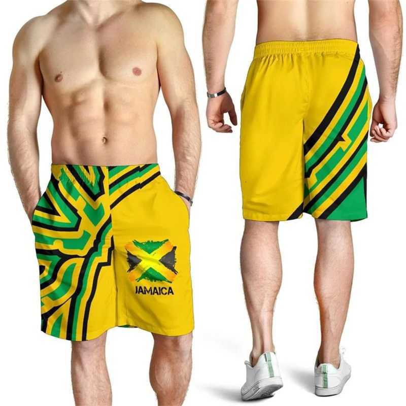 2024 Hawaiian Vacation Beach Shorts Jamaica Flag Print Oversized Sportswear Gym Trunks Quick Drying Ice Shorts Hawaii Swimsuit X260306