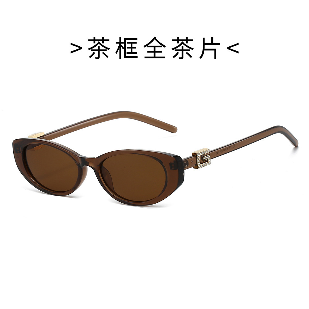 New 25 fashion trendy Korean-style oval small-frame sunglasses, European and American unisex sunglasses with UV protection