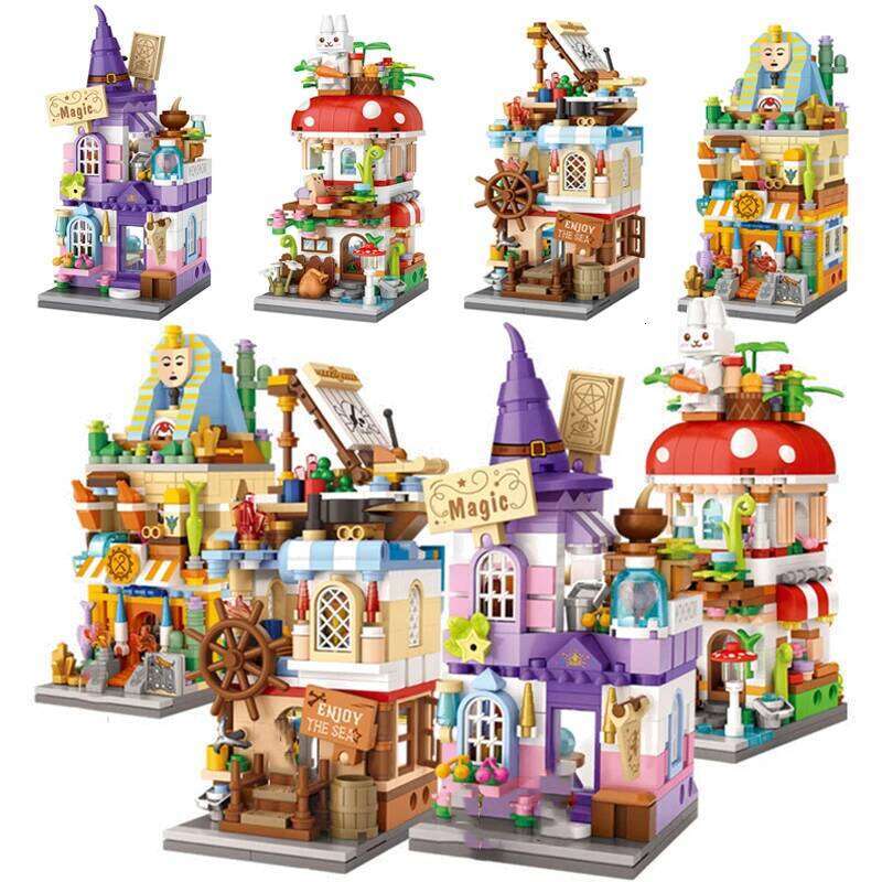 Mini Building Blocks City Street Mushroom Magic House 3D Castle Assembly Model Decoration Children's Educational Toys Gift Z260306