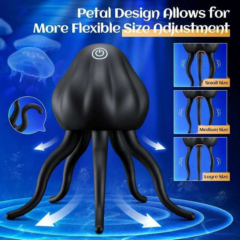 Delayed Ejaculation Vibrate Jellyfish Penis Trainer Clit Nipple Massager Male Glans Vibrators Adult Masturbation Sex Toys 18+ W260305