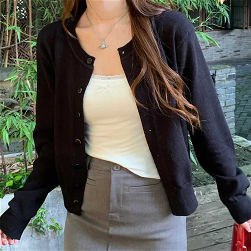 2026 New Womens Yellow Knit Cardigan Early Spring Autumn High Grade Small Size Sweater Coat M260306