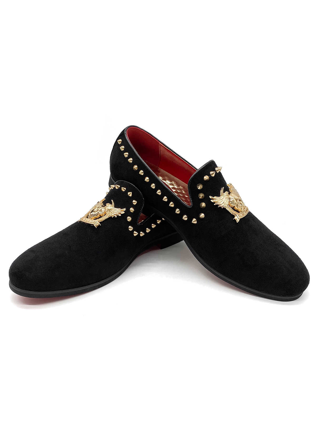 Trend Rivets Loafers Men Designer Dress Shoes Mens Classic Pointed Toes Formal Business Shoes Party Wedding Shoe E96