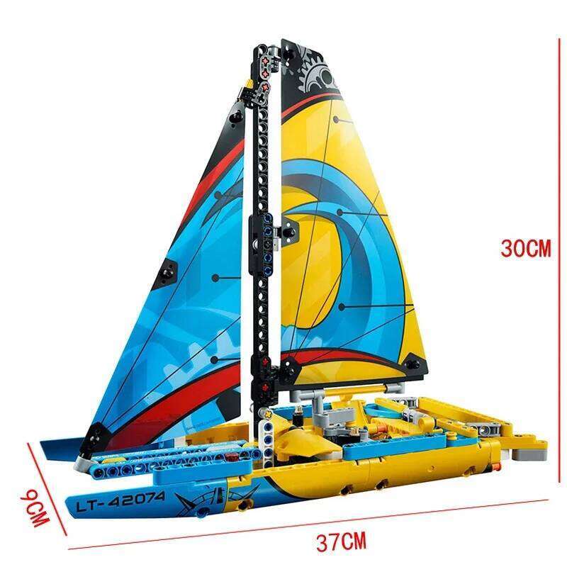 330PCS Technical Racing Yacht Building Blocks MOC Assemble Bricks Boat 2in1 Deformation Toys Gift For Kids Boy Z260305
