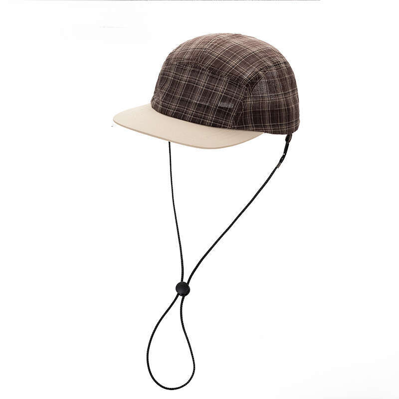 Checkered hat Versatile hats for women Soft top Lightweight Breathable Suitable Summer Japanese style baseball hiking camping outdoor activities