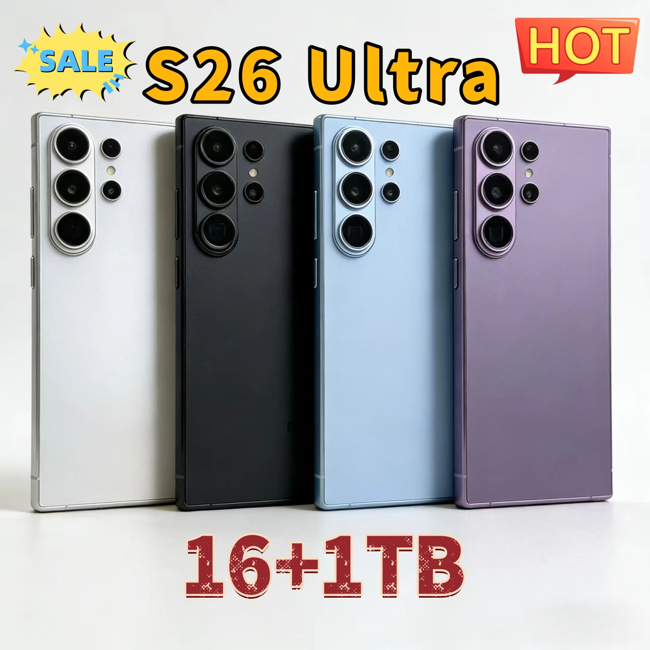 6.8inch S26Ultra S25 Ultra 5G Smartphone High Quality 16GB+1T cell Phones unlock Full Screen Fingerprint Face ID 20MP Camera GPS mobile phone cellphone