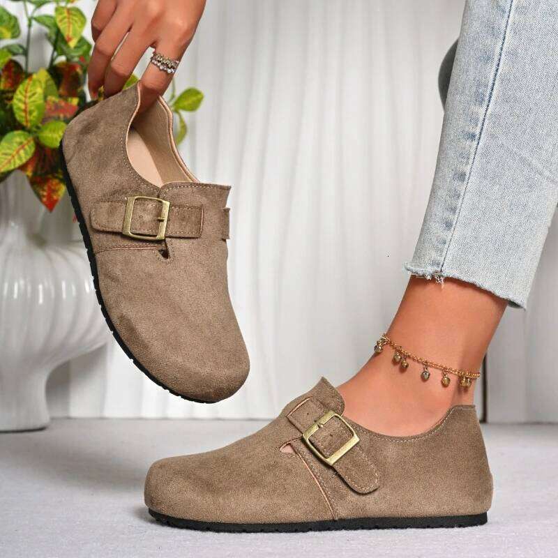 2026 Spring and Autumn New Women's Hot Selling Fashion Retro Single with One Step Buckle Casual Shoes
