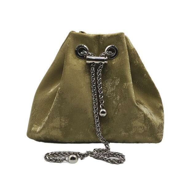 Tote New Chinese Style Solid Color Satin Leather Cloud Bucket Simple And Versatile For Commuting Casual Crossbody Bag Small Lucky Bag