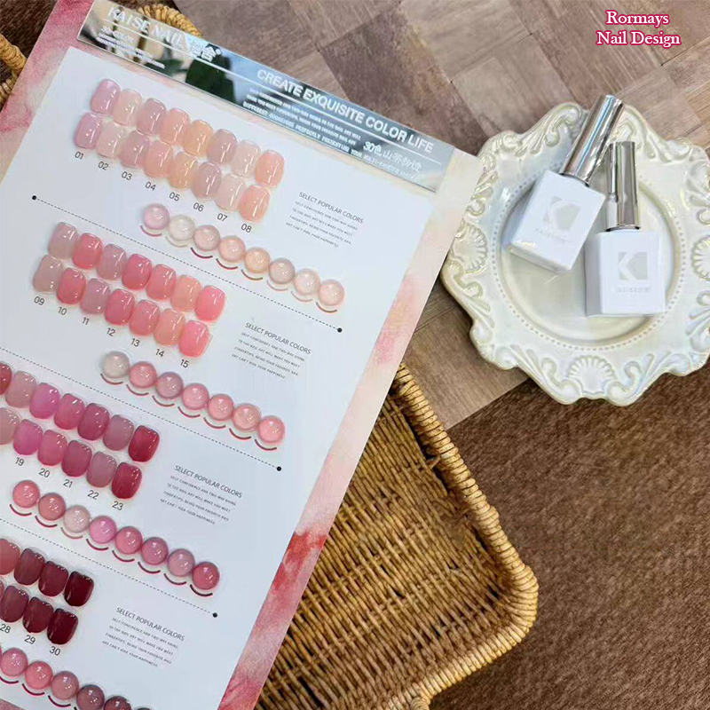 KAISE 30 Colors Nude Gel Nail Polish Set, Soak Off UV LED Sheer Translucent Jelly Gel Kit for Salon Home DIY Nail Art Manicure