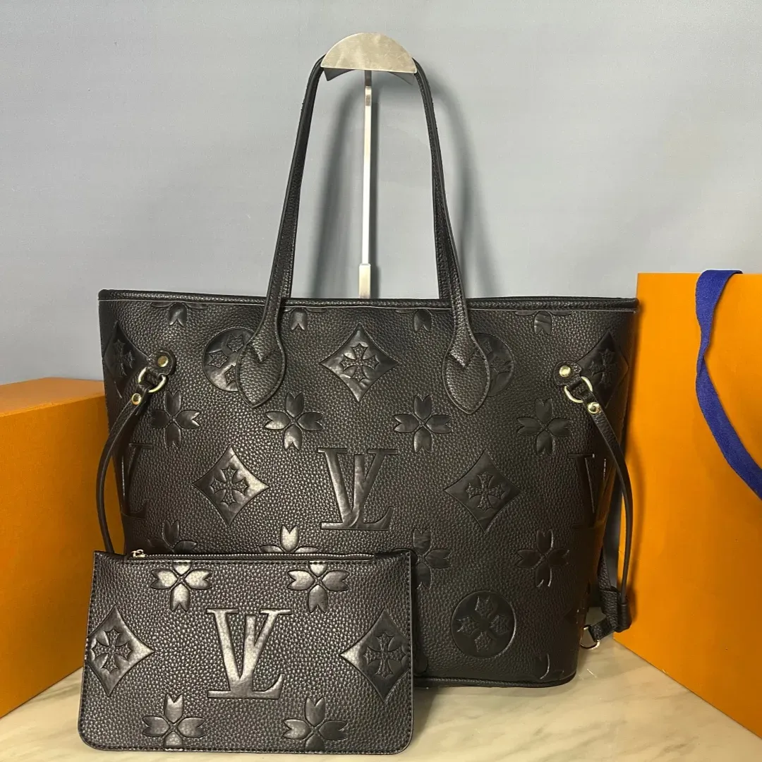 2026 Hot Designer Bag 2pcs Set Embossed Flower Women Crossbody Handbag Shoulder Bags Composite Clutch Tote Bag shopping Coin Purse wallet