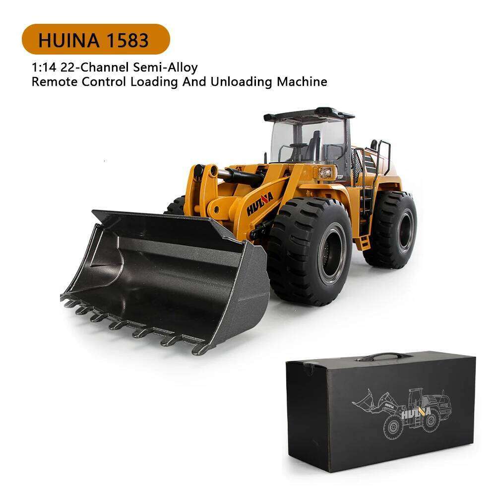 HUINA 1583 1:14 22-Way Semi-Alloy Remote Control Loader And Unloader Engineering Vehicle Bulldozer Forklift Toy C260305