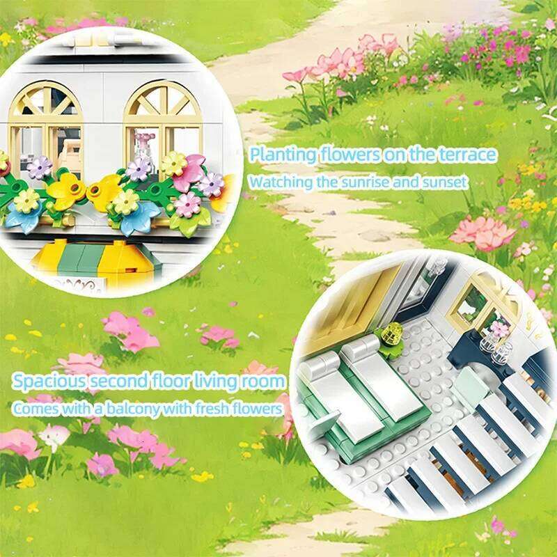 998PCS City Flower House Building Blocks Creative Plant Villa Model Bricks Desktop Decoration Diy Toy For Kids Holiday Gifts Z260305