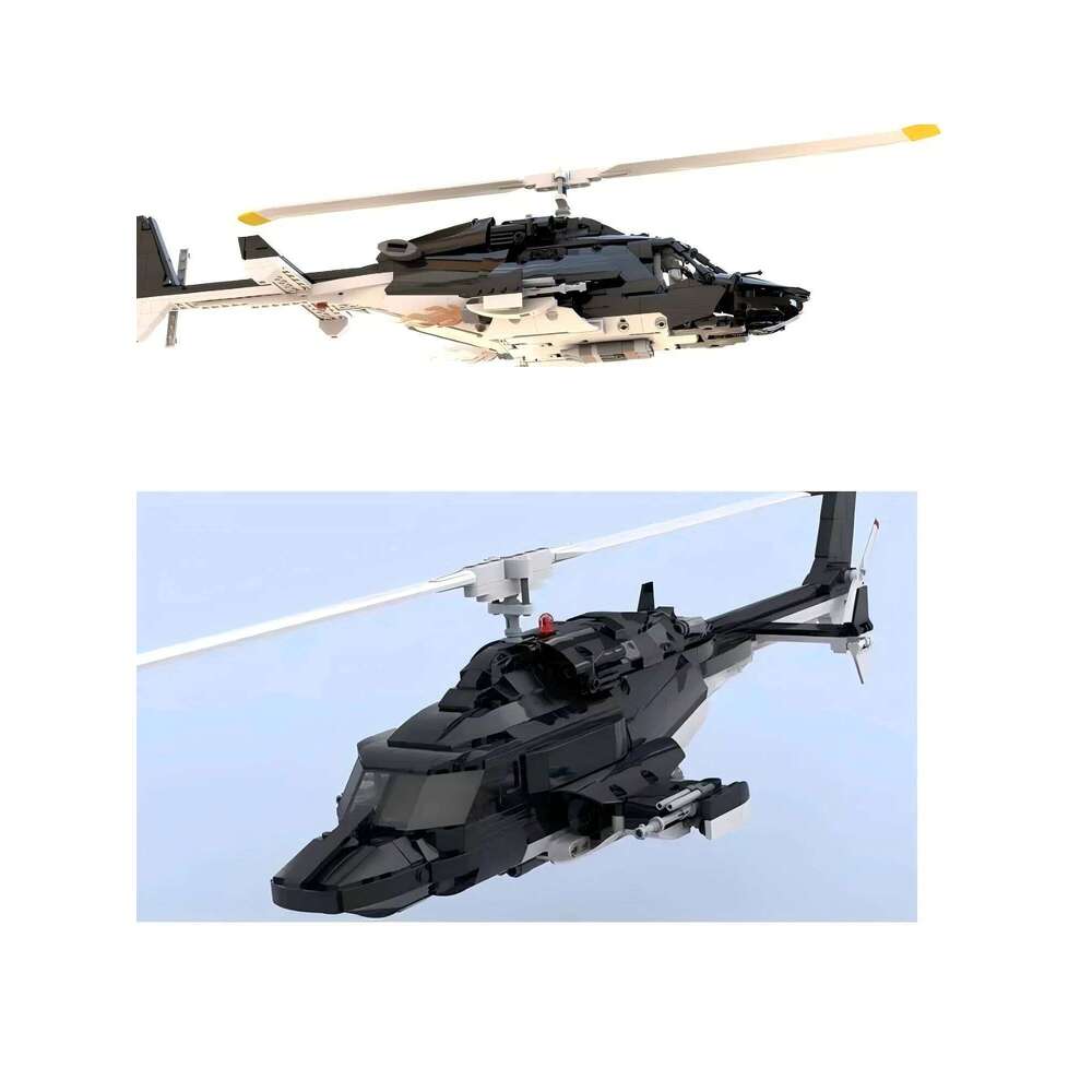 1039PCS Airwolf Bell 222 Special Ops Helicopter Custom Made Moc Model Technology Bricks DlY Assembly Airplane Toys for Kids Z260306