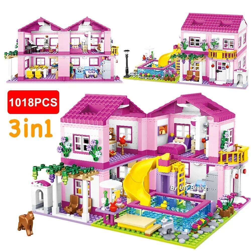 Sluban Friends City House Princess Castle Sets for Girls Apartment Garden Casa Villa Building Blocks Figures Toys Kids DIY Gifts Z260305