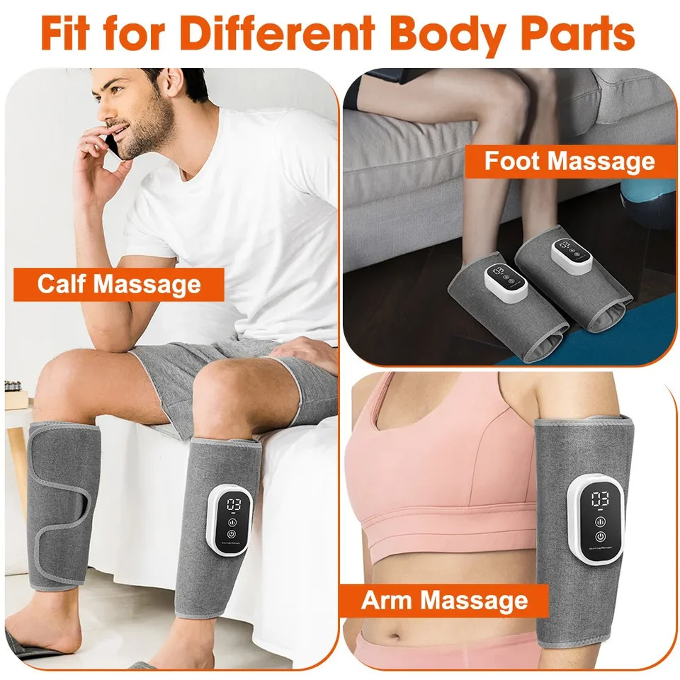 Electric Leg Massager Wireless Rechargeable Air Compression Calf Massage Relax Leg 3 Modes 360 Air Pressure Air Bag Leg Massage 260304