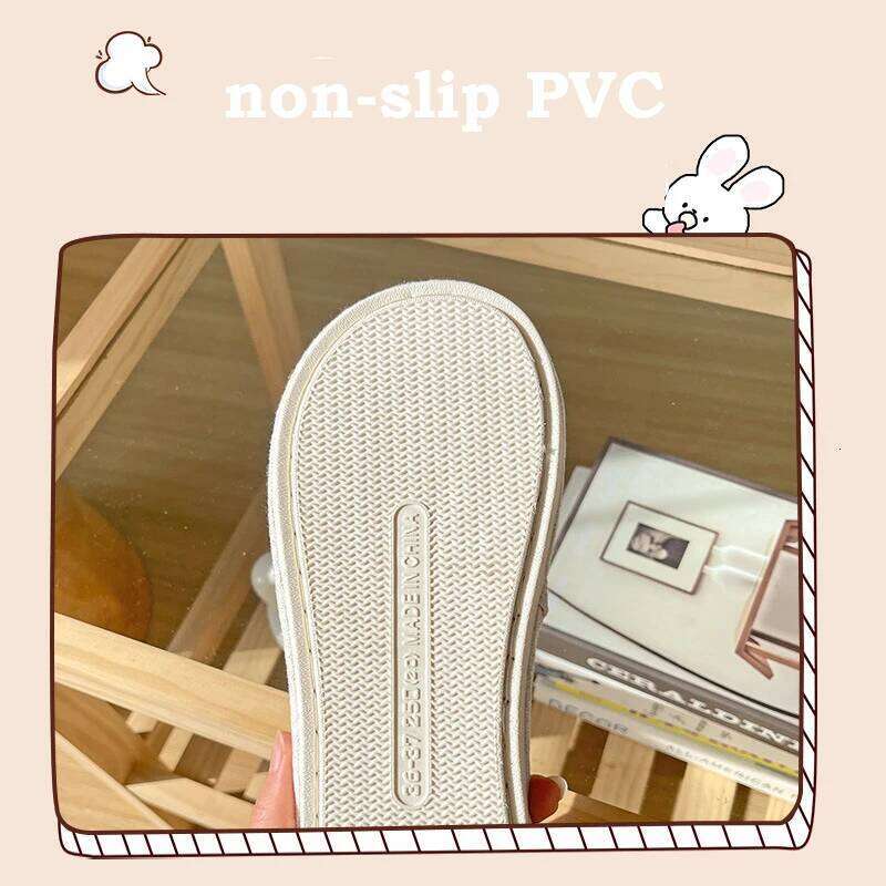 Litfun Women's Summer Cute Cartoon Slippers Indoor Soft Comfort House Shoes New Open Toe Linen Cotton Slipper Casual Flat Slides