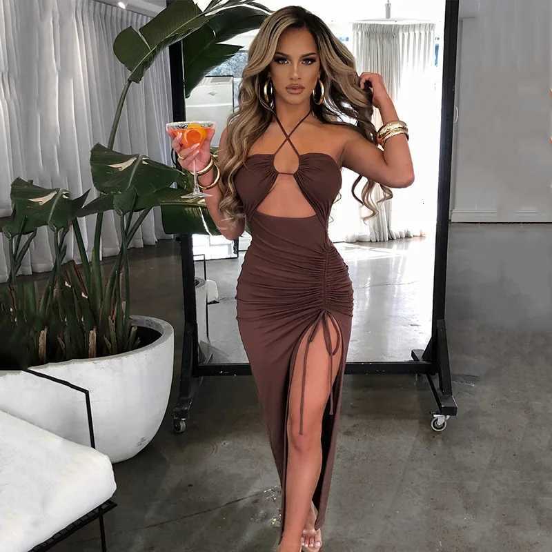 Sleeveless Sexy Female Midi Backless Dresses Slim Night Club Party Womens Dress Bodycon Vestidos Elegantes Para Mujer X260306