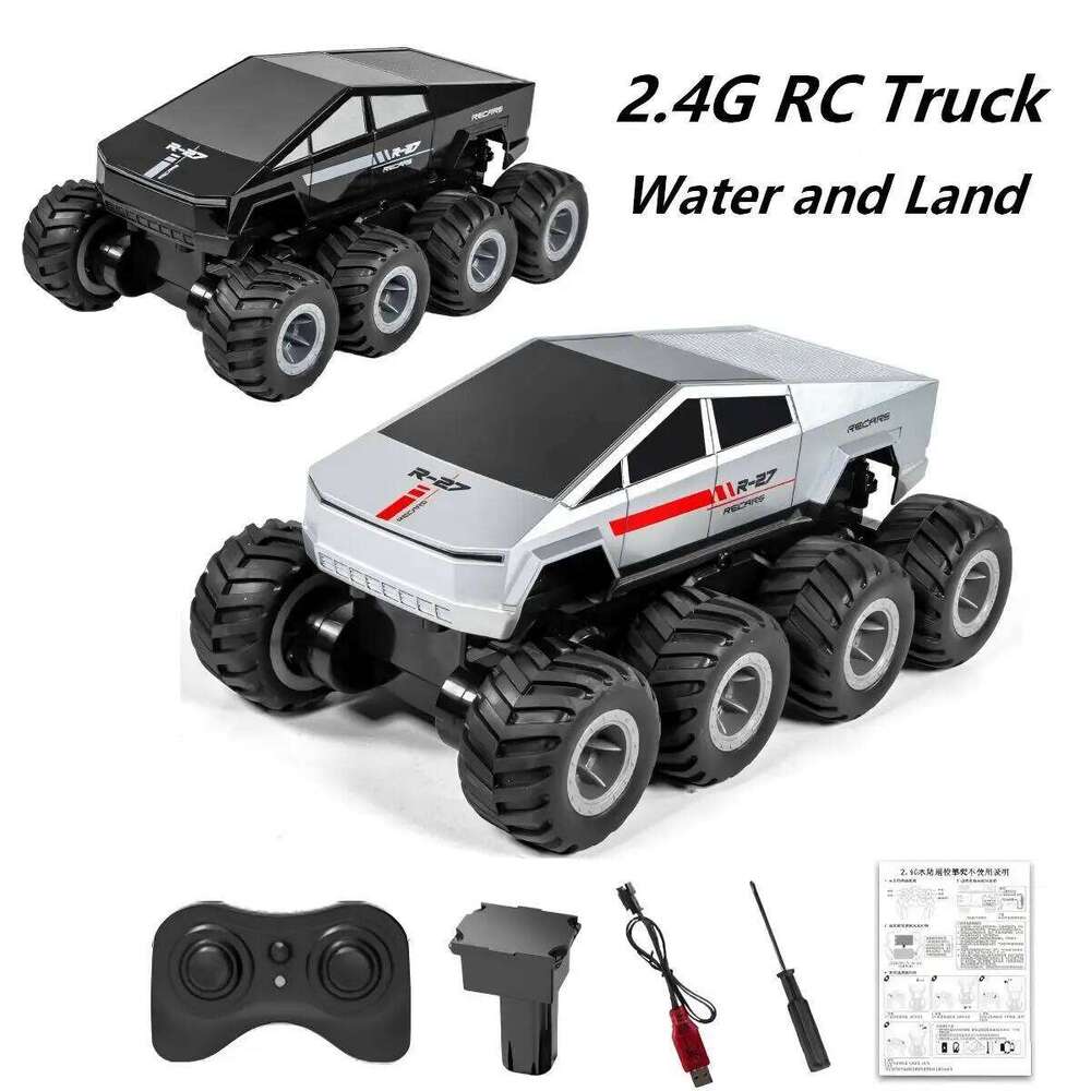 2.4G Amphibious 8WD All Terrain Land and Water Remote Control Truck Stunt Vehicle Waterproof RC Car Toy Gift for Kid Q218 C260305
