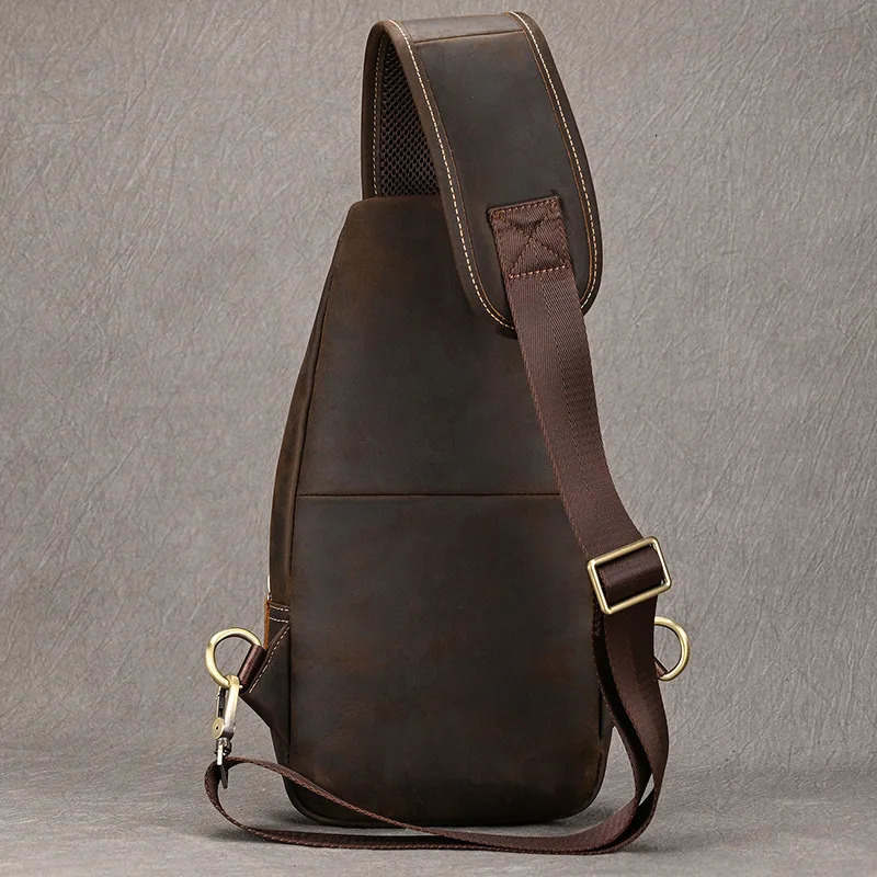 Luufan Leather Mens Chest Bags iPad Mini Cow Leather Shoulder Bags Casual Sporty Male Anti Theft Chest Pack Slim Bag For Men 260305