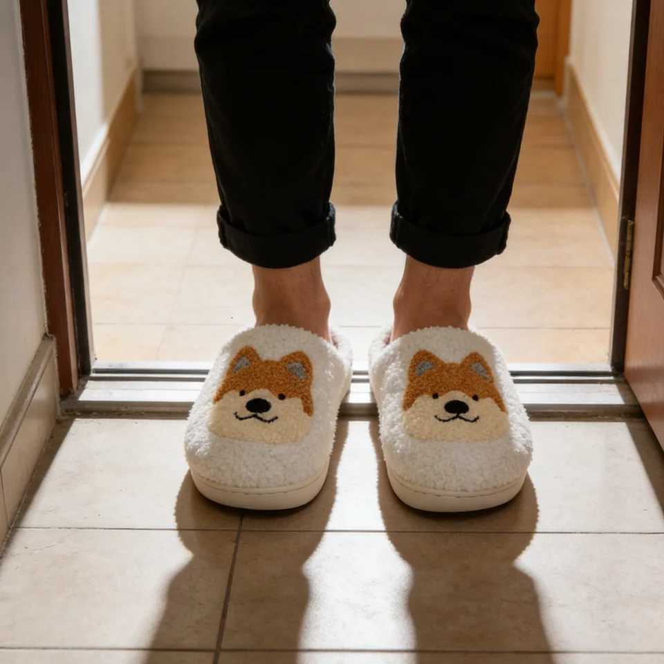 Kids Slippers House Shoes Cartoon Winter Shoes For Girls Warm Anti-slip Soft Bottom Pink White Shoes Size 36-45 S260305