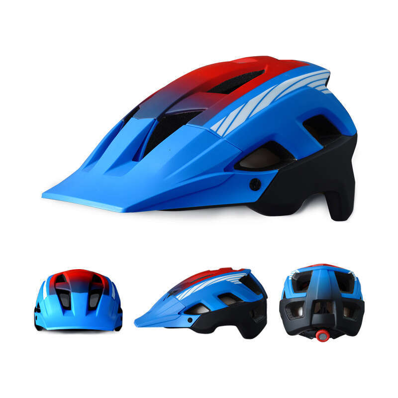 Cycling One-Piece Edge Gradient Color Detachable Large Brim Road Mountain Bike Bicycle Helmet Outdoor Equipment
