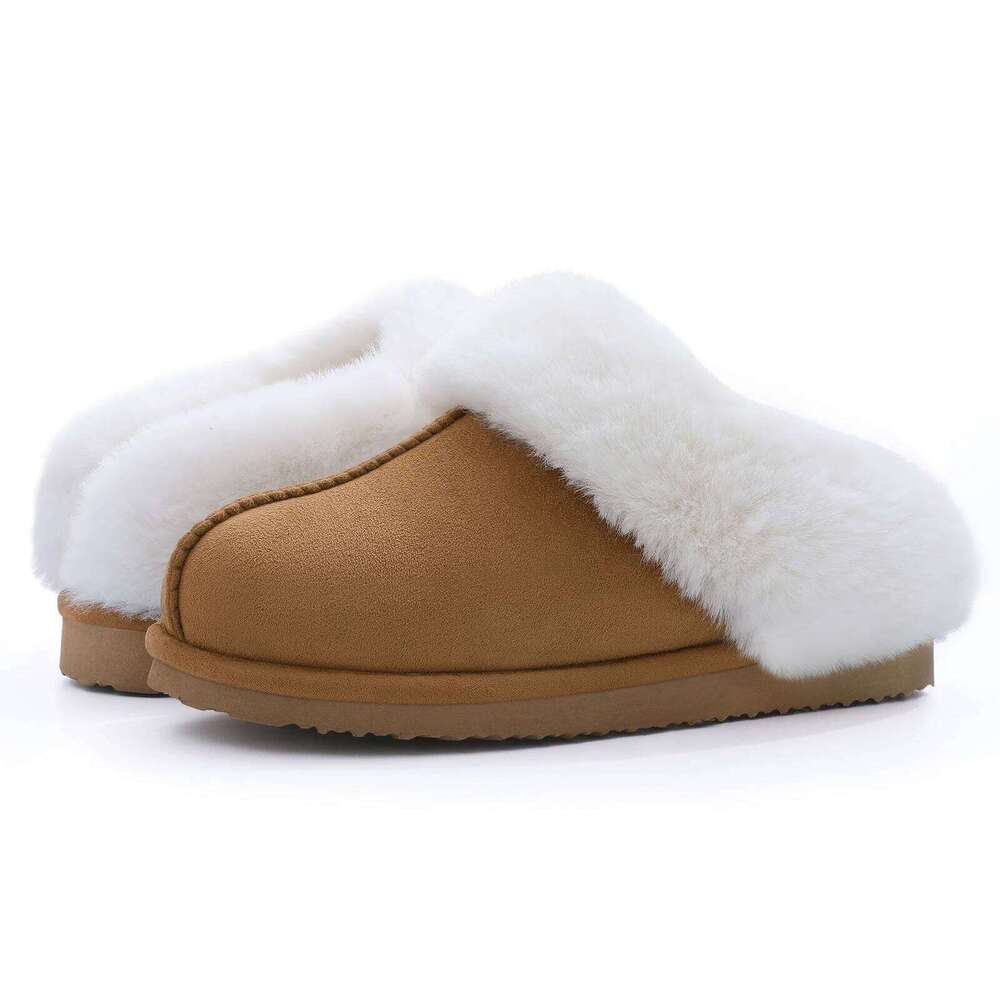 Litfun Fluffy Faux Shoes Indoor Outdoor Furry House Fuzzy Slides Winter Suede Fur for Women Plush Home Slippers
