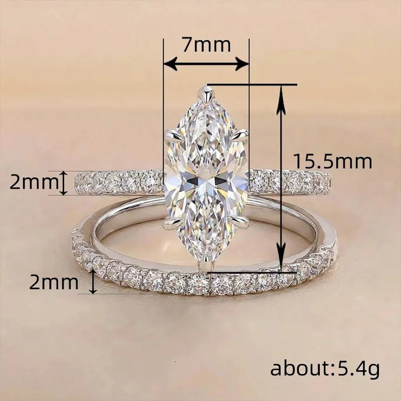 925 Sterling Silver Fashion Classic Marquise Zircon Ring For Women Engagement Wedding High Quality Fine Jewelry s 260302