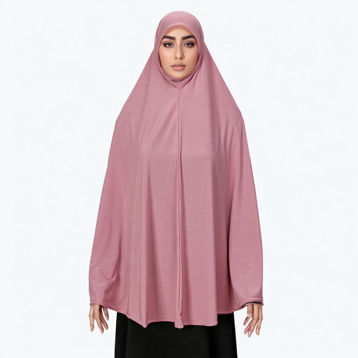 Muslim Abayas Full Cover Women Colthes Solid Color Inner Hijab Long Shawl Premium Cotton Hemp Hijab Ramadan Prayer Women Dress 260304