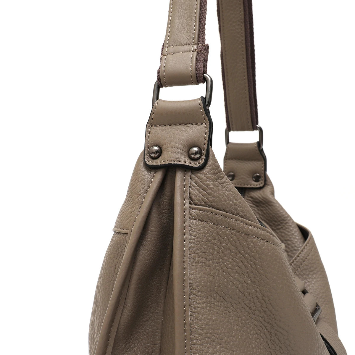 Women Style Genuine Leather Shoulder Bag Multi Pockets Casual Daily Slouchy Preppy Chic Handbag Messenger Satchel Purse 260306