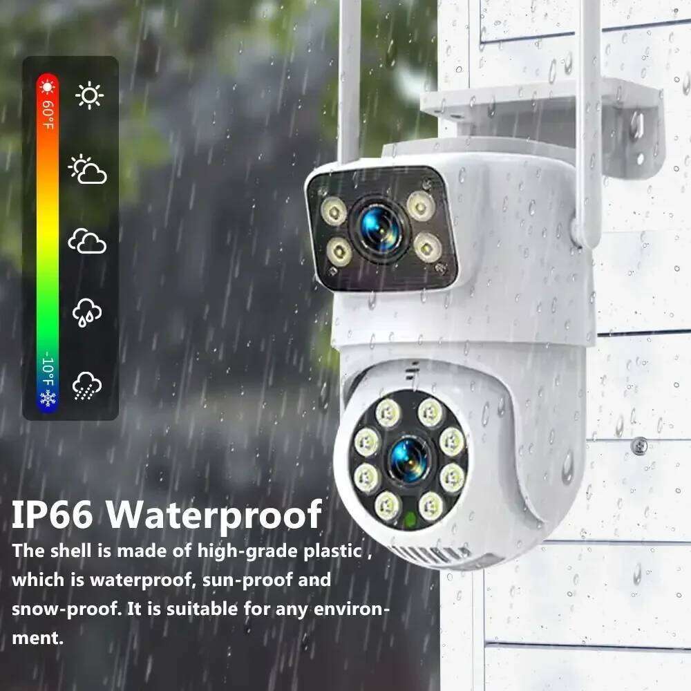 EseeCloud 4K 8MP WIFI IP Lens Dual Screen PTZ CCTV Surveillance Auto Tracking Outdoor Security Camera 26W0306