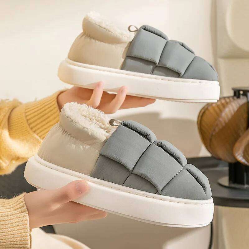 Litfun Winter Fluffy For Women Platform Anti-slip Cotton Leisure Indoor Slides Furry Warm Comfy Women's Slippers