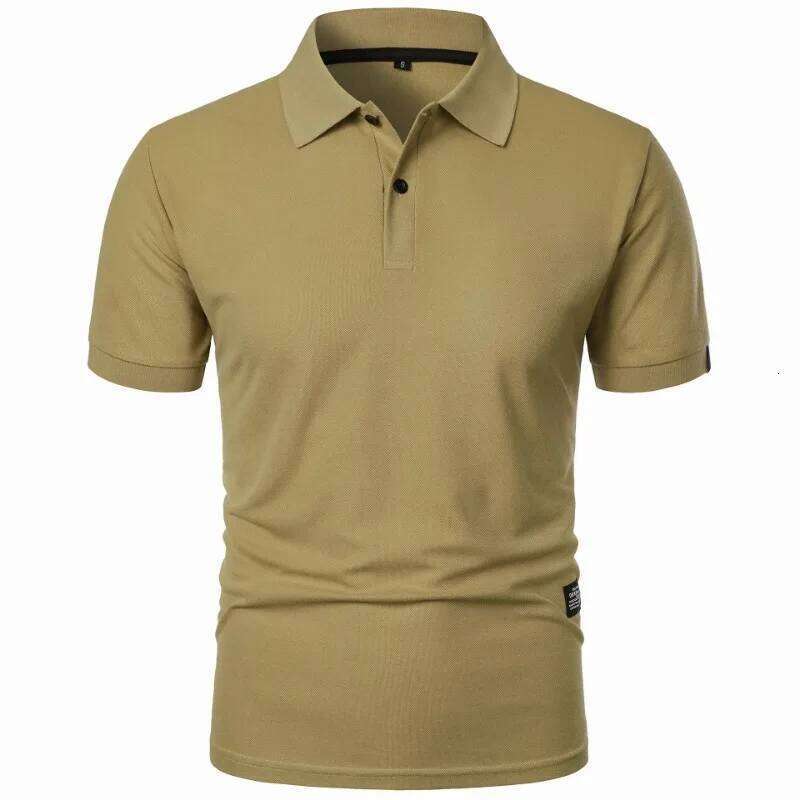 New Solid Color Polo Shirt Men's Short Sleeve Button Tshirts Lapel Lightweight Streetwear Sport Casual Tops 26H0306