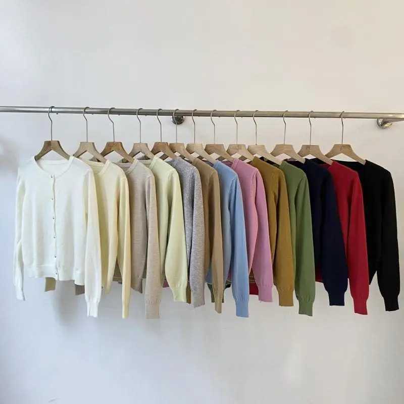 AOSSVIAO 2025 Autumn Winter Knitted Cardigan O-Neck Loose Solid Color Long Sleeve Sweater Korean Single Breasted Versatile Tops M260306