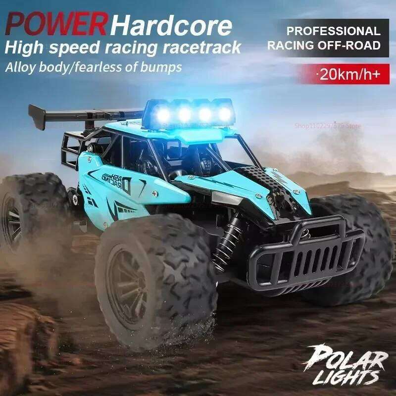 New RC Alloy 1:16 2WD Off-Road Climbing Remote Control Car With LED Lights 20KM/H High Speed Toys For Kids Boys Girls Gifts C260305