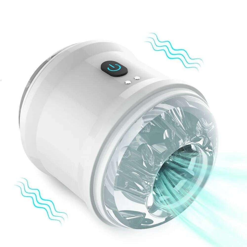 Blowjob Male Maturbator Adult Sex Toys for Men Open-Ended Vibrating Hands Free Stroker Penis Vibrator Trainer Sexual Pleasure W260305