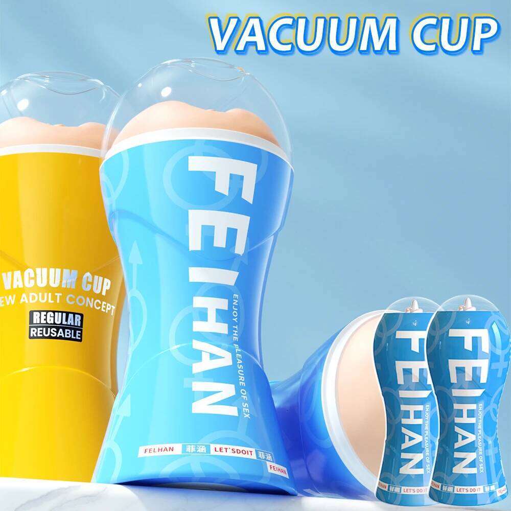 Male Masturbator Cup Vacuum Pressure Sucking Silicone Vagina Pussy Sex Toy for Men Pocket Blowjob Masturbation Adult Goods W260305