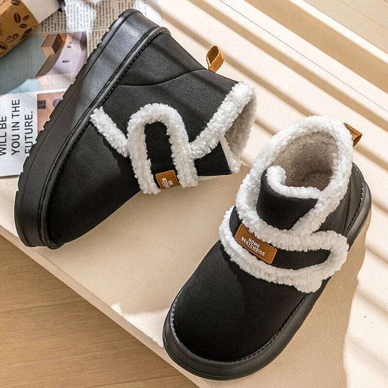 Litfun Winter Plush Lining Snow For Women Thick Bottom Fashion Outdoor Ankle Fluffy Comfy Warm Women's Cotton Boots