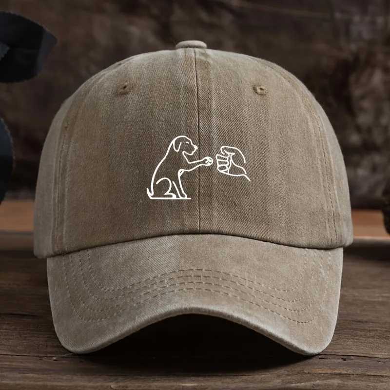 Dog paw printed baseball cap adjustable for both men and womensuitable for outdoor sun shadingfishing travel and casual wear S260306