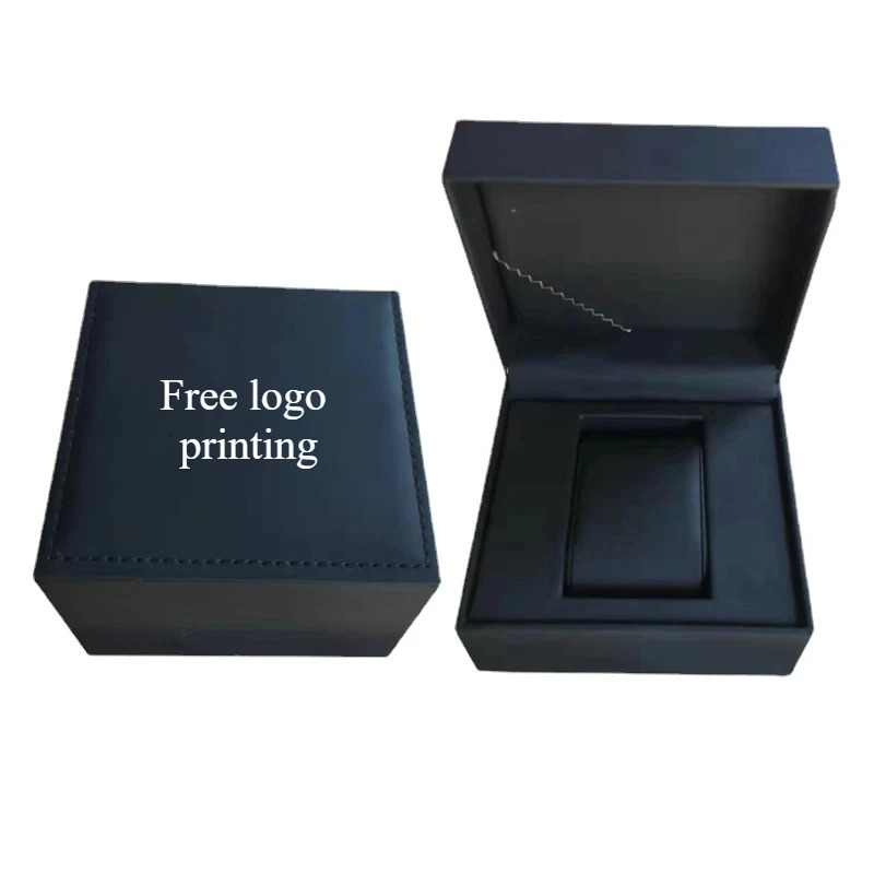 Black Matte PU Leather Square Clamshell Watch Storage Box Provide Free Print Service Personalized Customization Gift 260304
