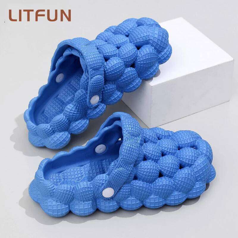 Litfun Cute Women Slippers Bubble Ball Summer Indoor Massage Cloud Slide Outdoor Closed-toe Fashion Beach Casual Sandals