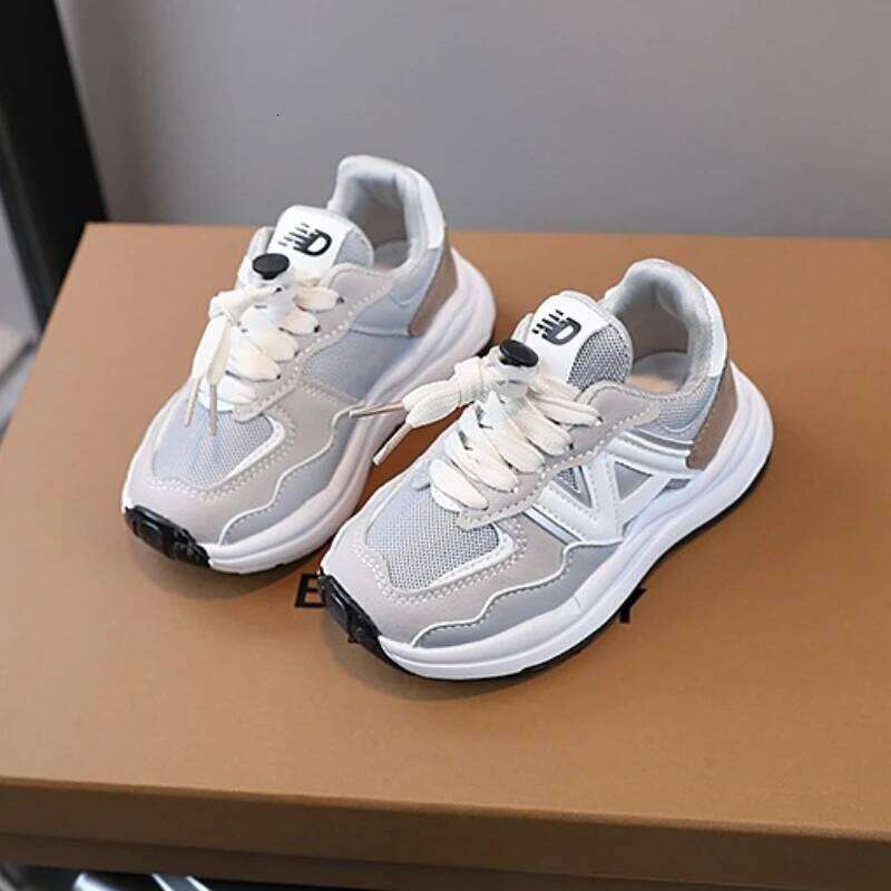 Boys Girls Soft-soled Leisure Comfortable Sports Spring and Autumn Fashion Children Thick-soled Running Shoes 26Y0304