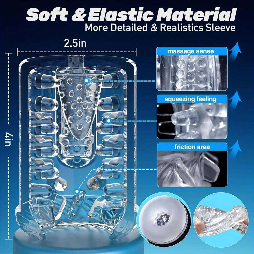 3 IN 1 Automatic Telescopic Male Masturbator Cup Powerful 9 Sucking Thrusting Rotation Modes Masturbation Adult Sex Toy for Men W260305