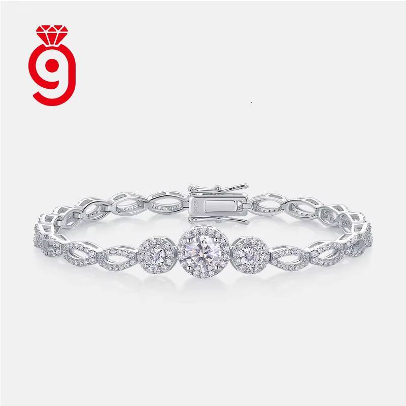 2026 New Trendy Design Ladies 925 Sterling Silver Jewelry Accessories VVS1 Moissanite Chain Women Fine Bracelet