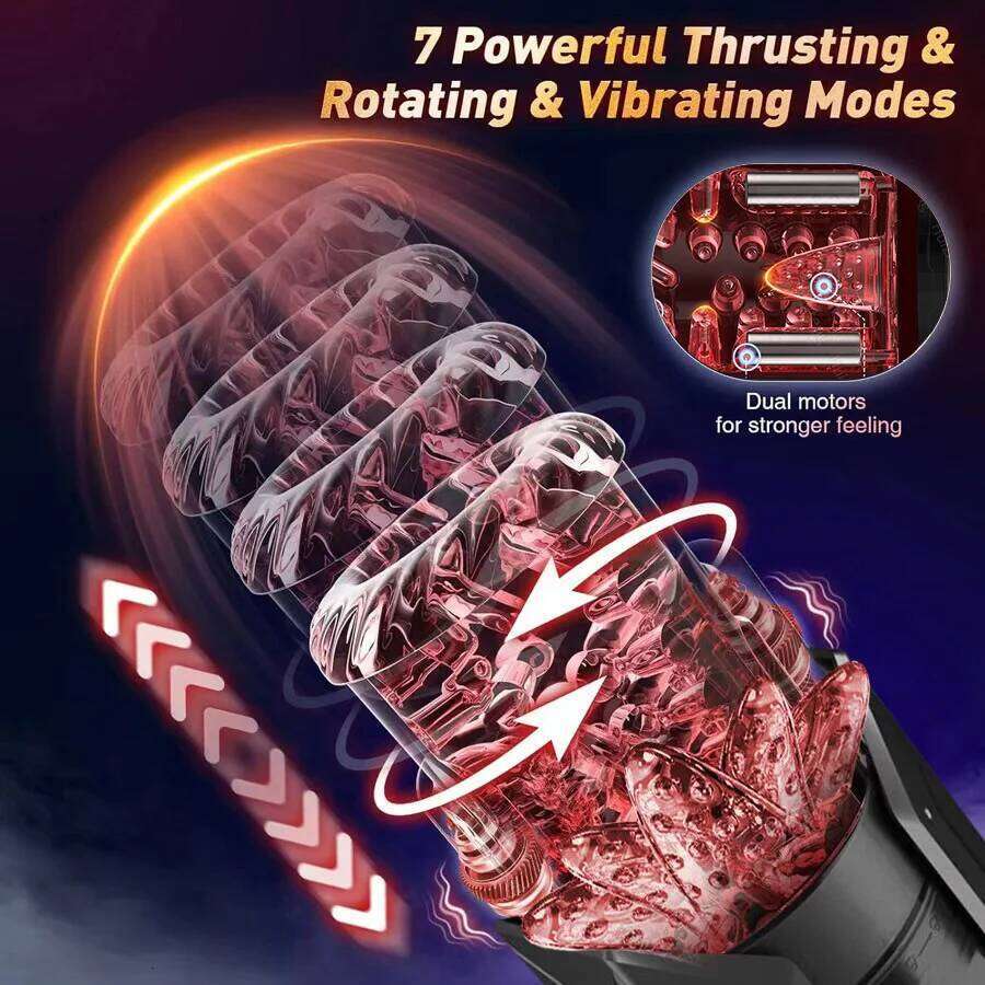 Automatic Male Masturbator Penis Pump Sucking Vibrating Thrusting Rotating 100% Waterproof Blowjob Adult Sex Toy Stroker For Men W260305