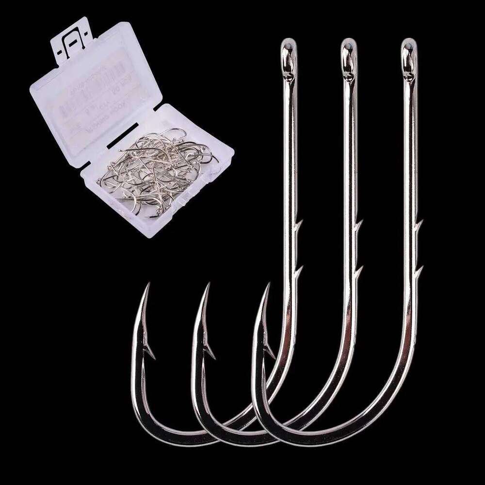 50/20pcs Barbed Hooks Sea Worm Carp Single Circle Hook Set Fly Fishing Accessories Tackle Carbon Steel Fishhook Y260305
