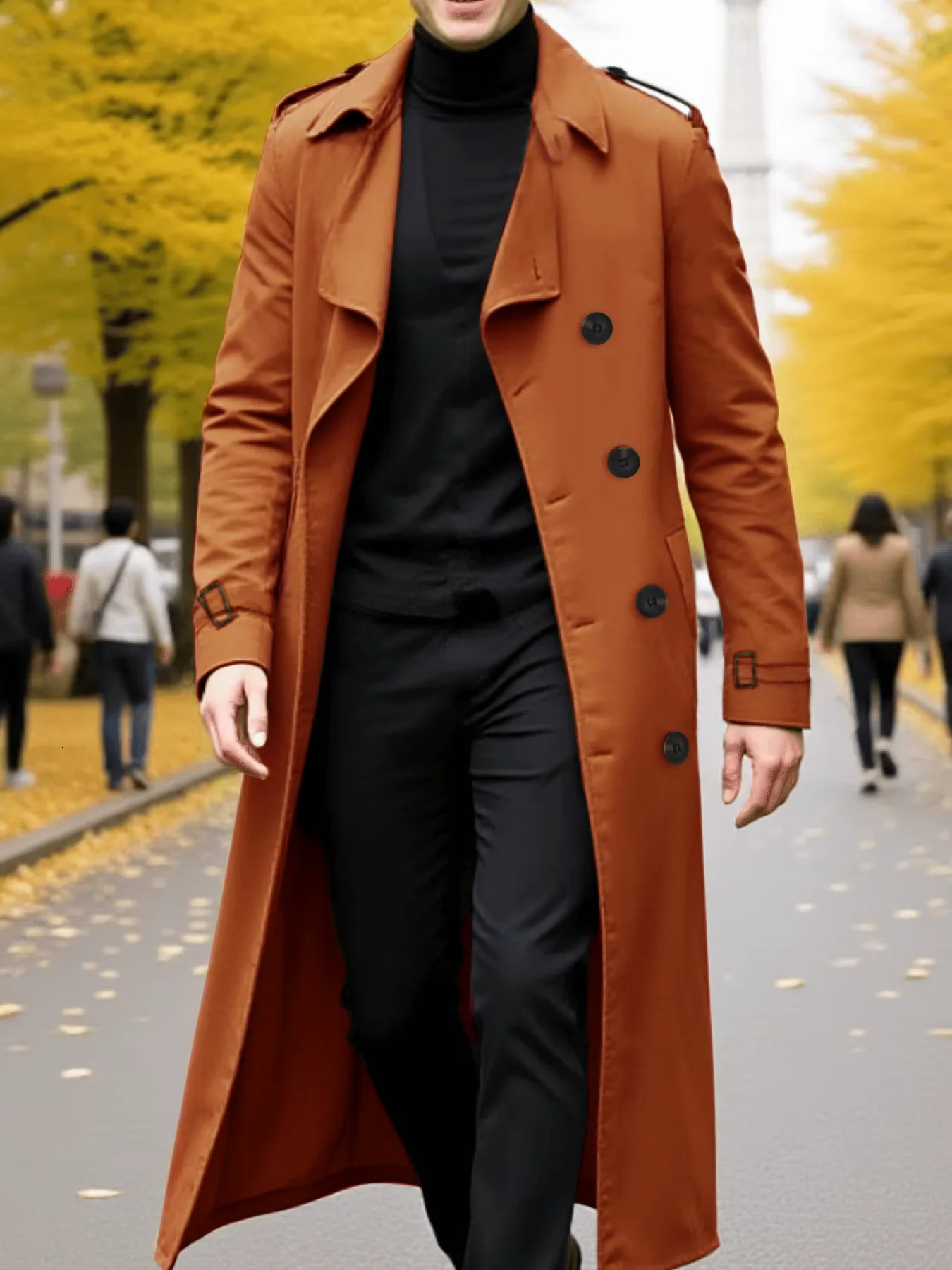 Mens Fashion Trench Coat For Autumn Winter Thickened Warm Outerwear Style Commute Essential 260302