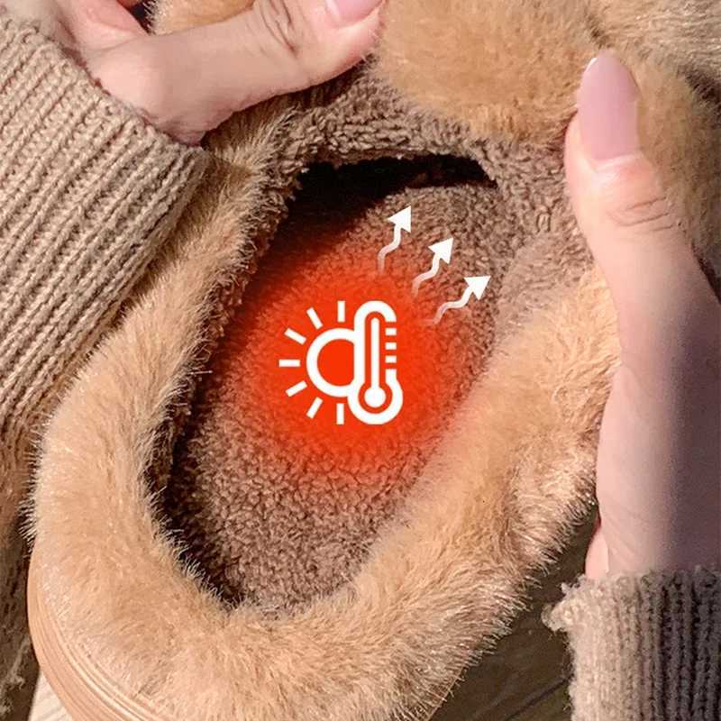 Husky Dog Faux Fur Couple Winter Slippers Chunky Platform Non Slip House Shoes Woman Comfort Fluffy Plush Outdoor Slippers Women S260305
