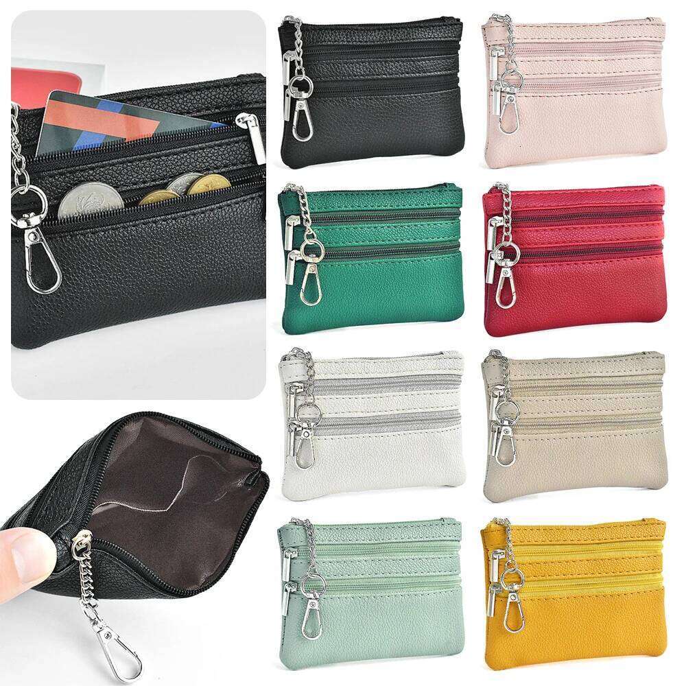 Multifunctional PU Leather Coin Purse Waterproof Wear-resistant Credit Card Holoder Zipper Wallet Money Bag Women Men C260304