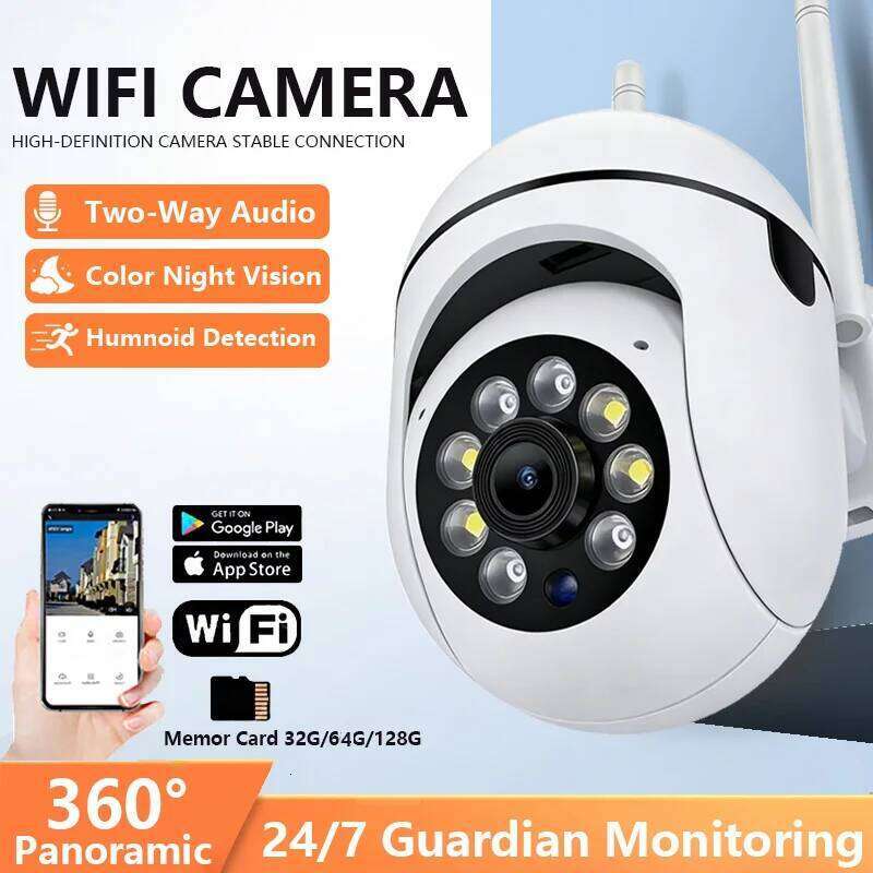 8MP Wifi IP Wireless Security Surveillance PTZ Camera 4X Zoom Cameras Tracking Two-way Audio HD Night Color Cam 26W0306